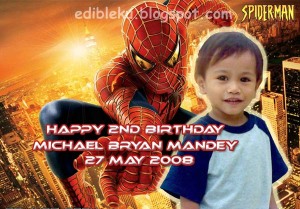 Edible Image Spiderman for Birthday Cake